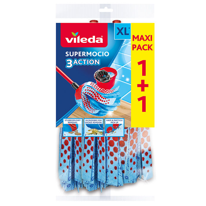 SUPERMOCIO 3ACTION Ersatz-Moppkopf Doppelpack